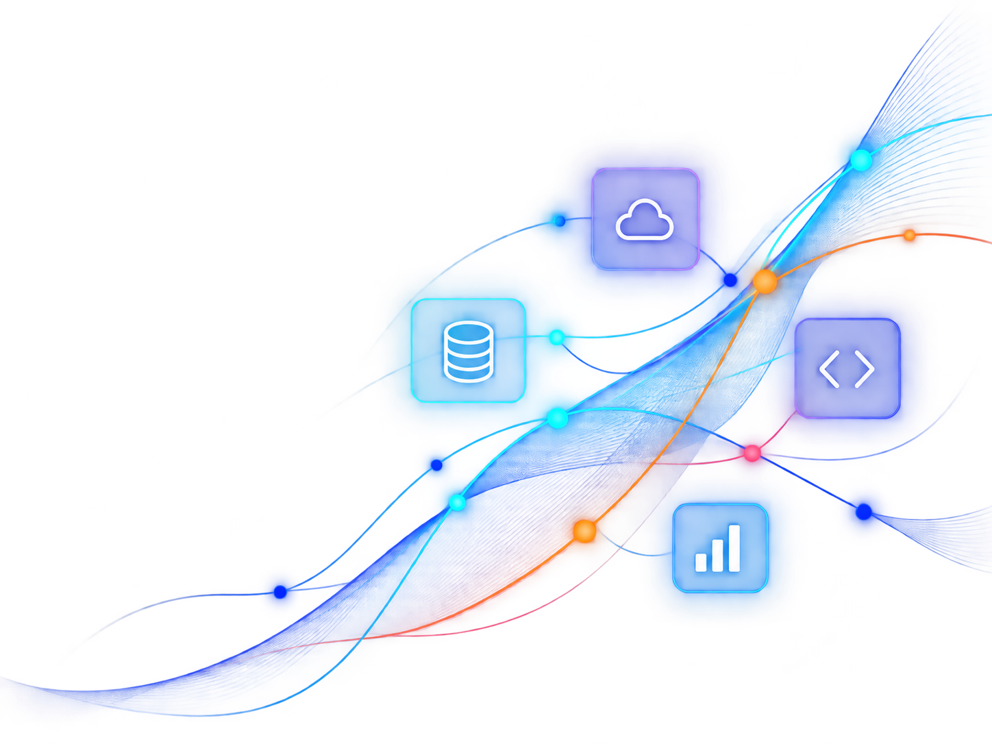 Conexiones entre nube, datos, desarrollo y analítica